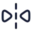 Fliphorizontal icon with stroke rounded style