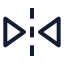Fliphorizontal icon with stroke sharp style