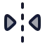 Fliphorizontal 2 icon with duotone rounded style