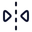 Fliphorizontal 2 icon with stroke rounded style