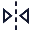 Fliphorizontal 2 icon with stroke sharp style