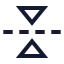 Flipvertical 2 icon with stroke sharp style