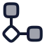 Flowconnection icon with duotone rounded style