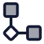 Flowconnection icon with duotone standard style