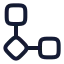 Flowconnection icon with stroke rounded style