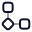 Flowconnection icon with twotone rounded style