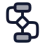 Flowchart icon with duotone rounded style