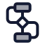 Flowchart icon with duotone standard style