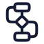 Flowchart icon with stroke rounded style