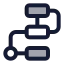 Flowchart icon with duotone standard style