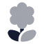 Flower icon with bulk rounded style