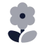 Flower icon with bulk rounded style