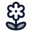 Flower icon with duotone rounded style