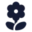 Flower icon with solid rounded style