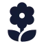 Flower icon with solid sharp style