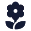 Flower icon with solid sharp style