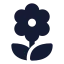 Flower icon with solid standard style