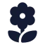 Flower icon with solid standard style