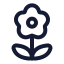 Flower icon with stroke rounded style