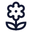Flower icon with stroke sharp style