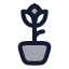 Flowerpot icon with duotone rounded style