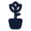 Flowerpot icon with solid standard style
