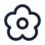 Flower icon with stroke rounded style