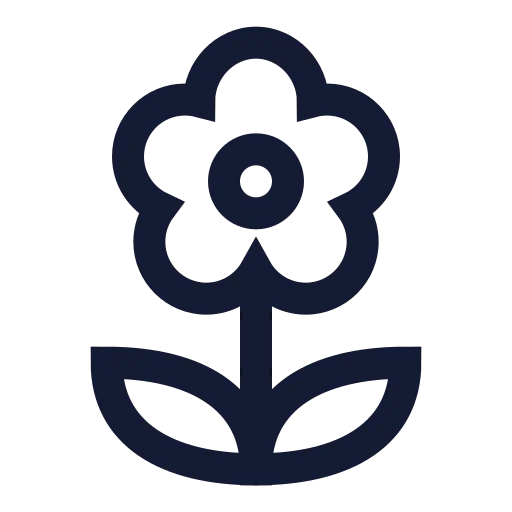 Flower 2 Icon in Stroke Sharp style