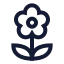 Flower 2 icon with stroke sharp style