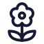 Flower 2 icon with stroke standard style