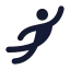Flyinghuman icon with solid rounded style