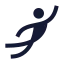 Flyinghuman icon with solid sharp style