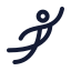 Flyinghuman icon with stroke rounded style