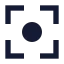 Focus icon with solid sharp style