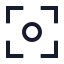 Focus icon with stroke sharp style