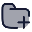 Folderadd icon with duotone rounded style