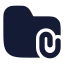 Folderattachment icon with solid rounded style