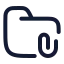 Folderattachment icon with stroke rounded style