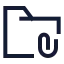 Folderattachment icon with stroke sharp style