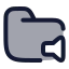 Folderaudio icon with duotone rounded style