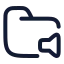 Folderaudio icon with stroke rounded style