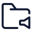 Folderaudio icon with stroke standard style