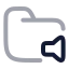 Folderaudio icon with twotone rounded style