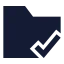 Foldercheck icon with solid sharp style