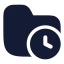Folderclock icon with solid rounded style