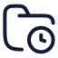 Folderclock icon with stroke rounded style