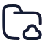 Foldercloud icon with stroke rounded style