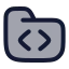 Foldercode icon with duotone rounded style