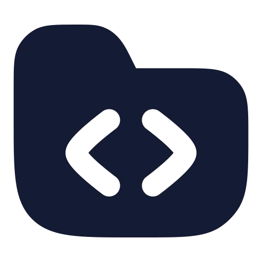 Folder Code Icon in Solid Rounded style