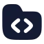 Foldercode icon with solid rounded style